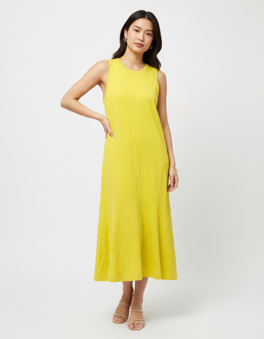 Zara Yellow Cotton Shift Dress – Thryft