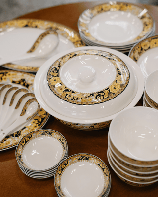 Yellow Floral Porcelain Dinnerwares Set (45 pcs)