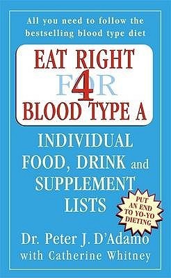 Eat Right for Blood Type A: Individual Food, Drink and Supplement Lists from Eat Right for Your Type