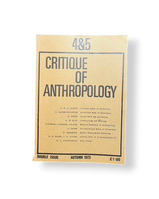 Critique of Anthropology