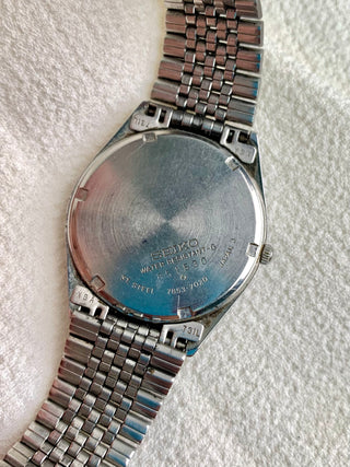 Seiko Quartz Silver-Tone Round Link Bracelet Watch