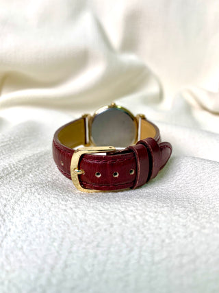 Seiko Lucent Quartz Gold-tone Round Brown Leather Strap Watch