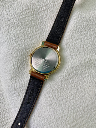 Seiko Alba Quartz Gold-tone Round Brown Leather Watch