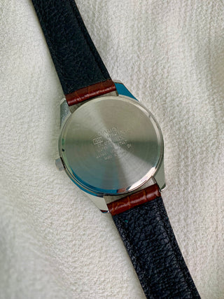 Casio Quartz Silver-tone Round Brown Leather Strap Watch