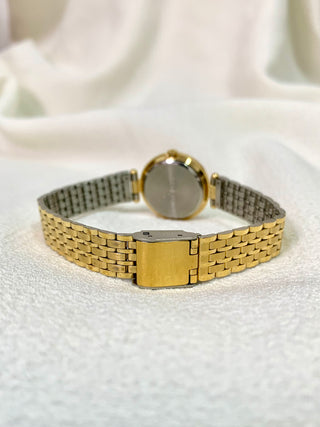 Concret Paris Quartz Bejewelled Round Gold-Tone Bracelet Watch