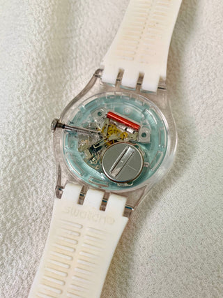 Swatch Quartz Floral Round Multi-colour Rubber Strap Watch