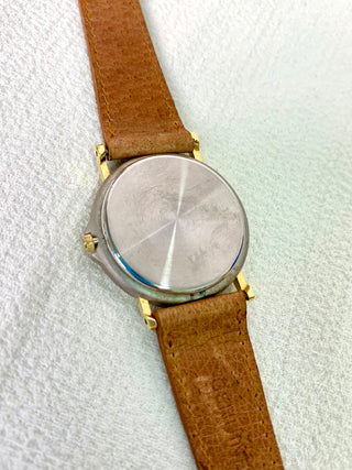 Montine Quartz Two-Tone Round Brown Leather Strap Watch