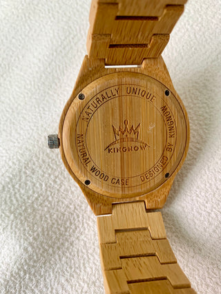 Kingnow Quartz Bamboo Round Bracelet Watch