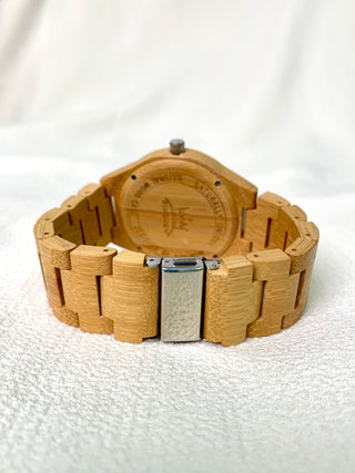 Kingnow Quartz Bamboo Round Bracelet Watch