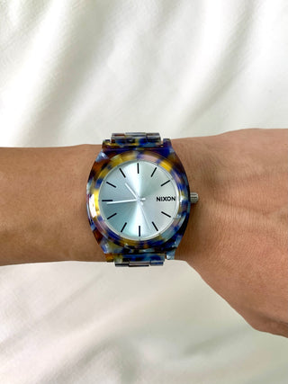Nixon Quartz Multicolour Tortoiseshell Round Bracelet Watch