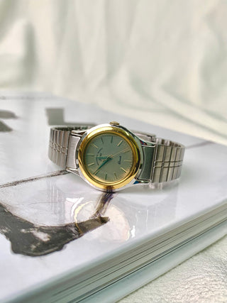 Orient Quartz Two-Tone Round Silver-Tone Bracelet Watch