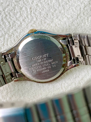 Orient Quartz Two-Tone Round Silver-Tone Bracelet Watch