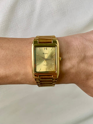 Croton Quartz Gold-Tone Rectangular Bracelet Watch