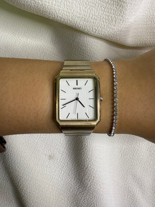 Seiko Quartz Gold-Tone Square Bracelet Watch