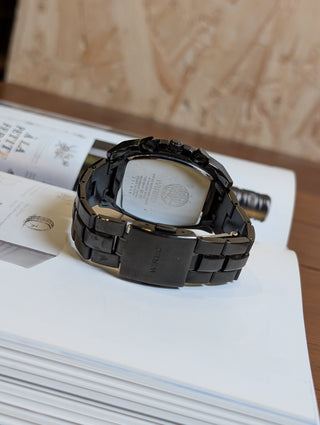 Wired Quartz Chronograph Black Tonneau Bracelet Watch