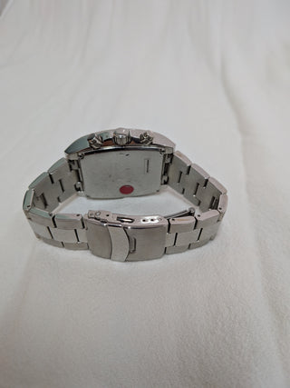 Lark Quartz Chronograph Silver Rectangle Silver Stainless Steel Watch