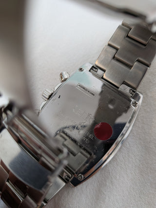 Lark Quartz Chronograph Silver Rectangle Silver Stainless Steel Watch