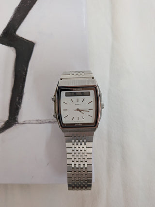 Seiko SilverWave Quartz Silver Square Stainless Steel Band Watch