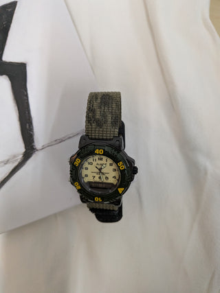 ALBA Quartz Analog Camouflage Green Velcro Strap Watch