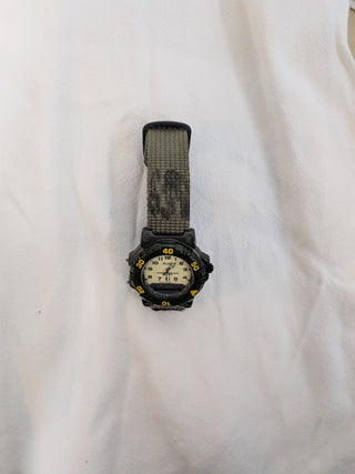 ALBA Quartz Analog Camouflage Green Velcro Strap Watch