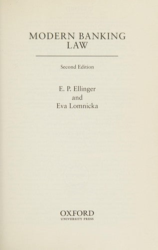 Modern Banking Law