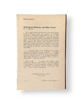 Ontological Relativity and Other Essays - Thryft