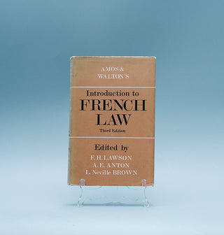 Amos & Walton's Introduction to French Law, Third Edition